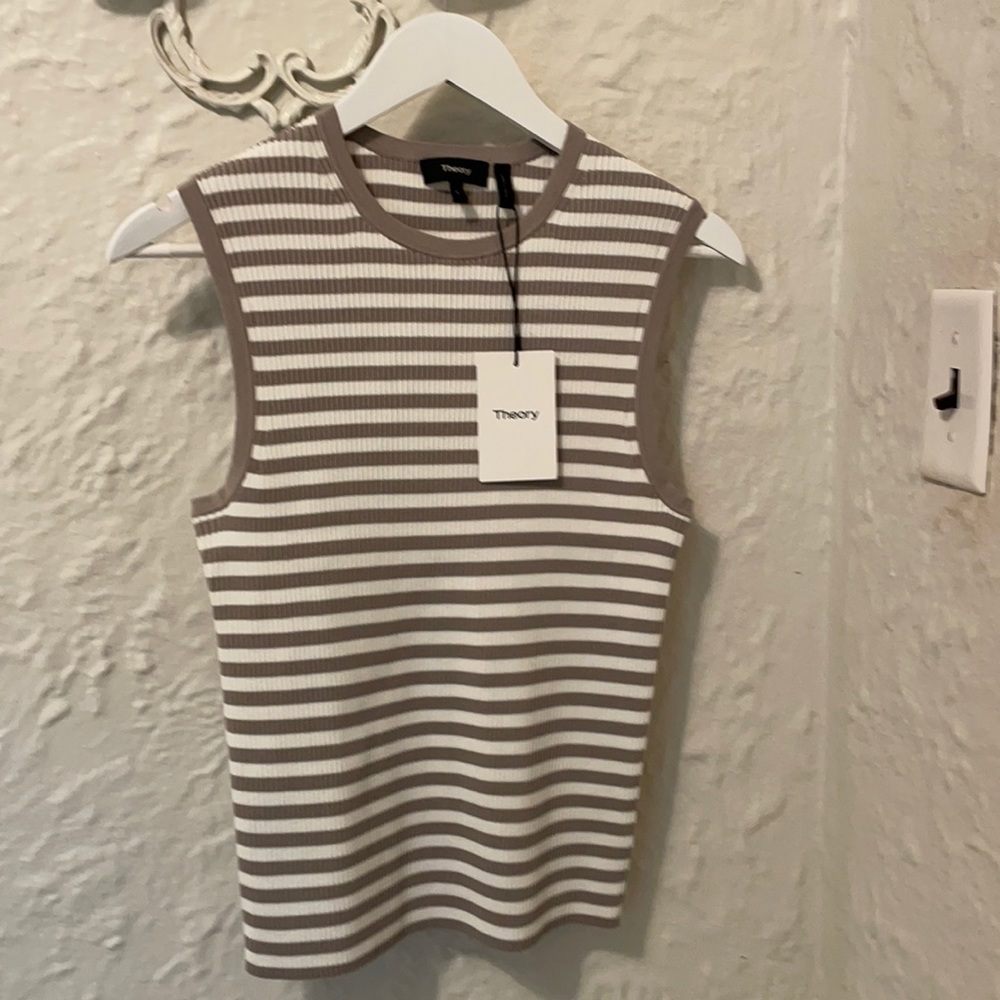 Theory striped rib shell